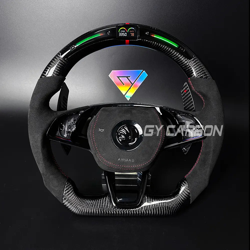 LED Steering Wheel For Skoda VRS Octavia A8 MK4 ENYAQ IV RS