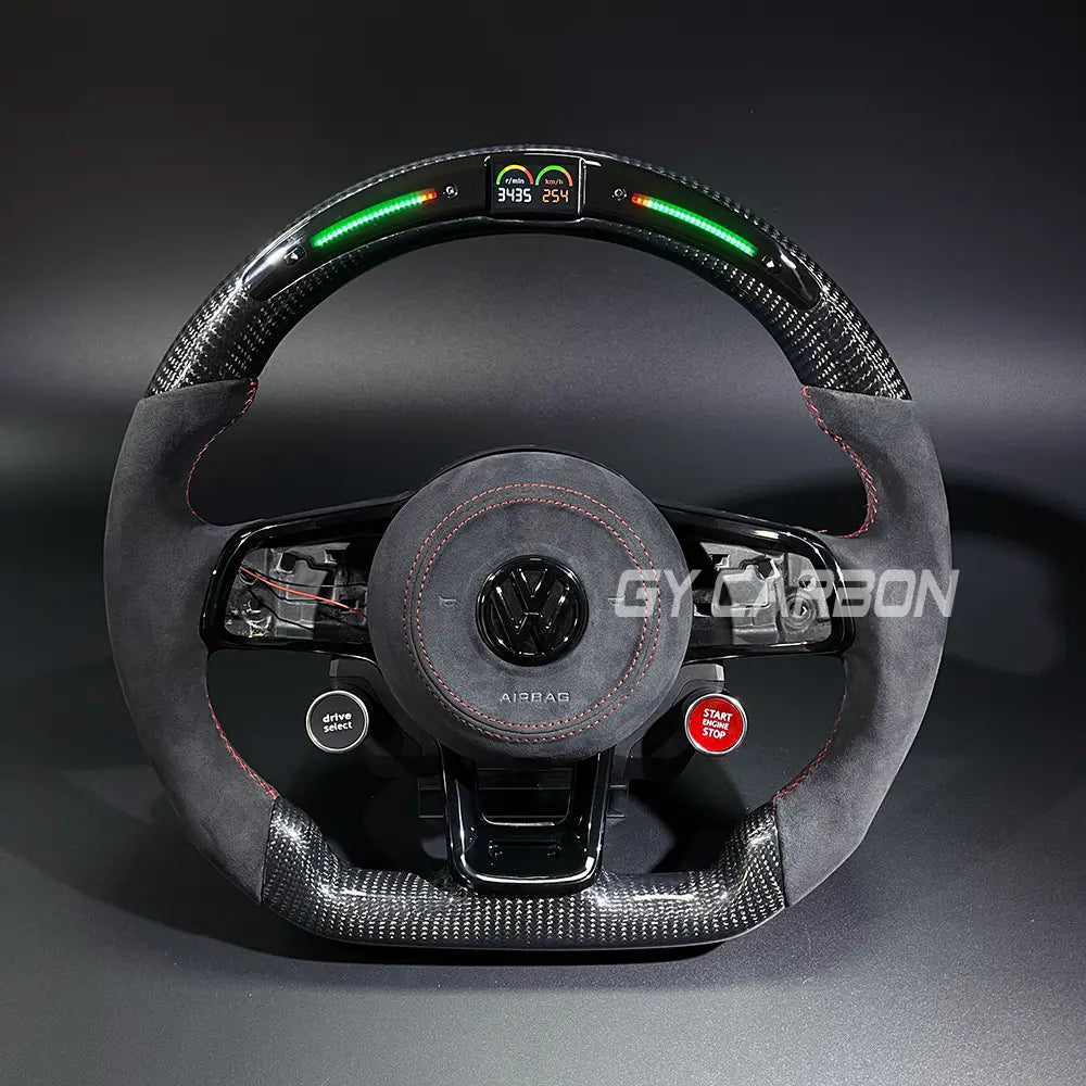 Custom Carbon LED Steering Wheel For VW Golf R MK7 Mk7.5