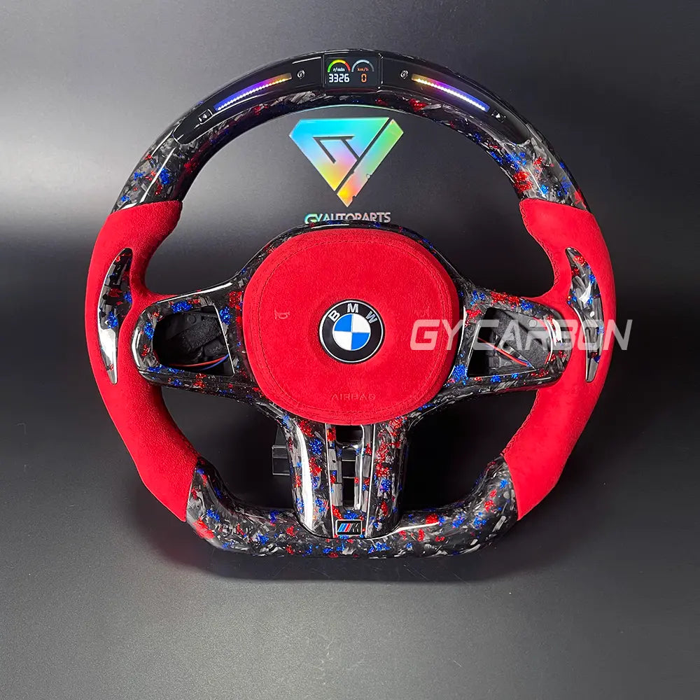 Forged Carbon Fiber LED Steering Wheel For BMW G30 G31 G32 G38 G02 G87 G80 G82 G42 G20 M3-M5