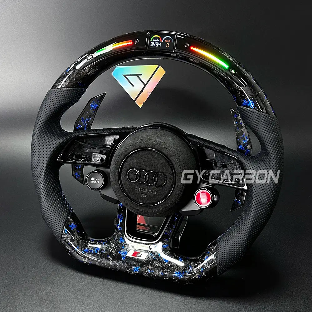Forged Carbon Fiber LED Steering Wheel For Audi B9 RS3 RS4 RS5 S3 S4 S5 A3 A4 A5