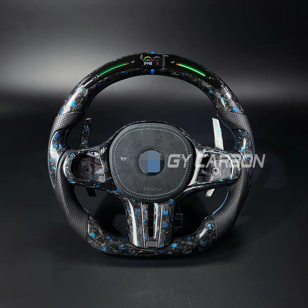 LED Forged Carbon Fiber Steering Wheel For BMW G Series