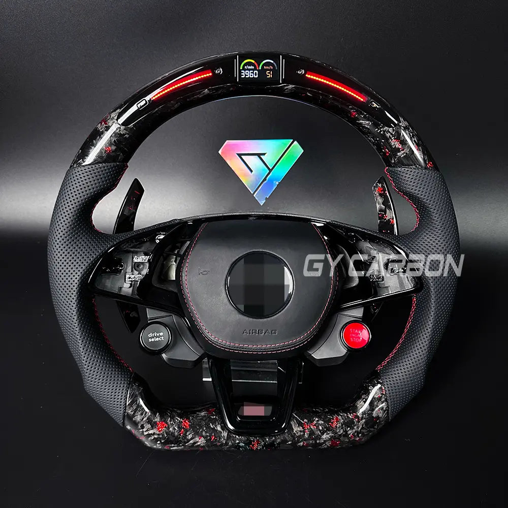 Custom Carbon Fiber LED Steering Wheel For Skoda VRS Octavia