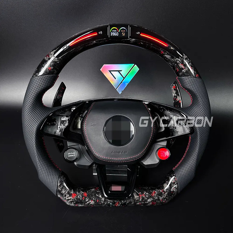 Custom Carbon Fiber LED Steering Wheel For Skoda VRS Octavia