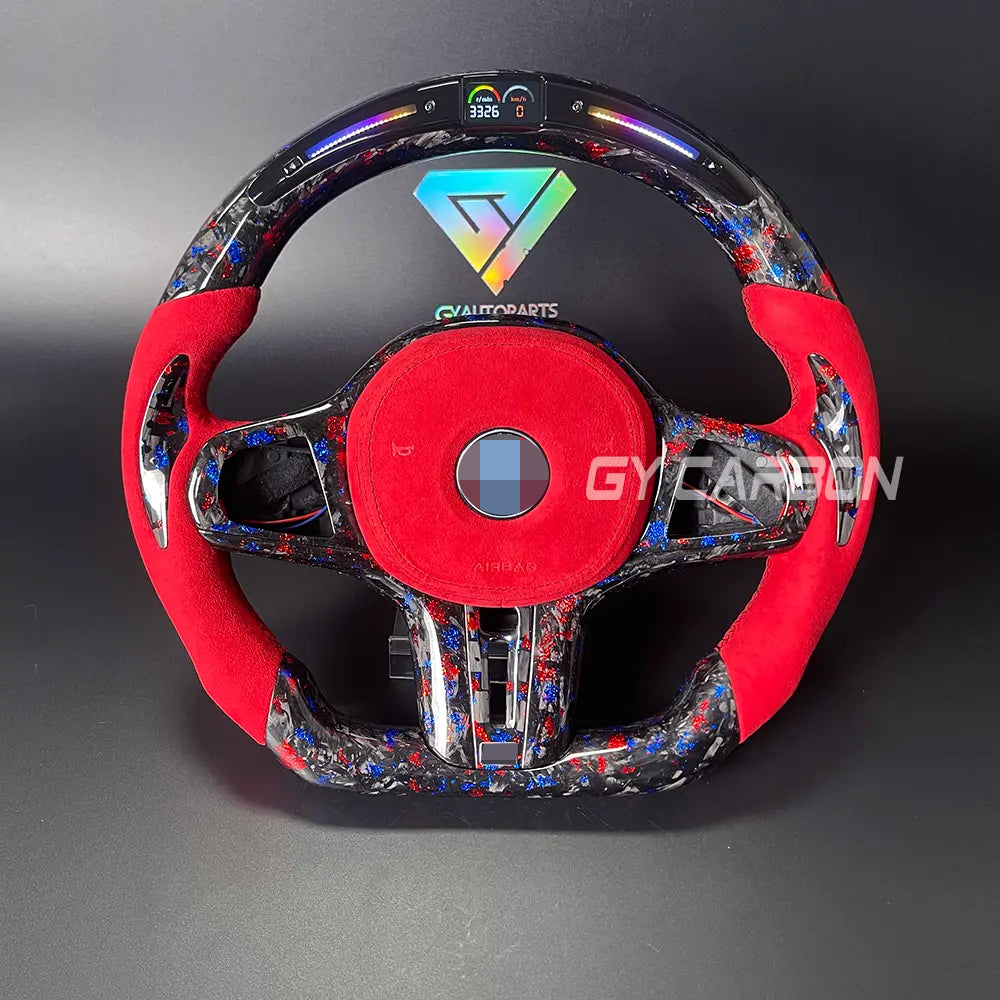 Forged Carbon Fiber LED Steering Wheel For BMW G30 G31 G32 G38 G02 G87 G80 G82 G42 G20 M3-M5