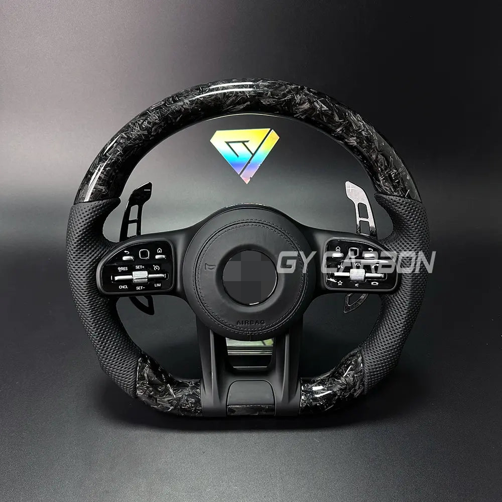 Forged Carbon Fiber Steering Wheel For Mercedes-Benz AMG C63 E63 A/C/E-Class W212 W205 W204 W213