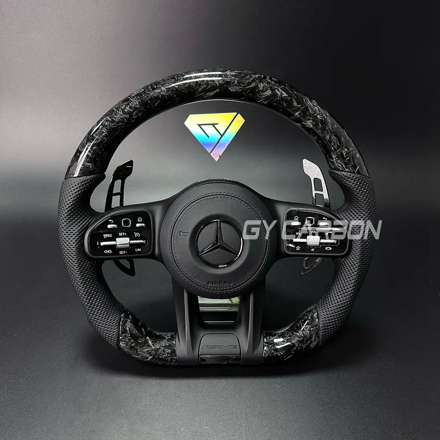 Forged Carbon Fiber Steering Wheel For Mercedes-Benz AMG C63 E63 A/C/E-Class W212 W205 W204 W213