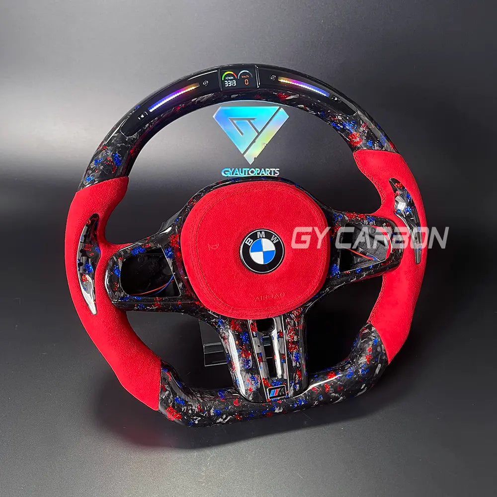 Forged Carbon Fiber LED Steering Wheel For BMW G30 G31 G32 G38 G02 G87 G80 G82 G42 G20 M3-M5