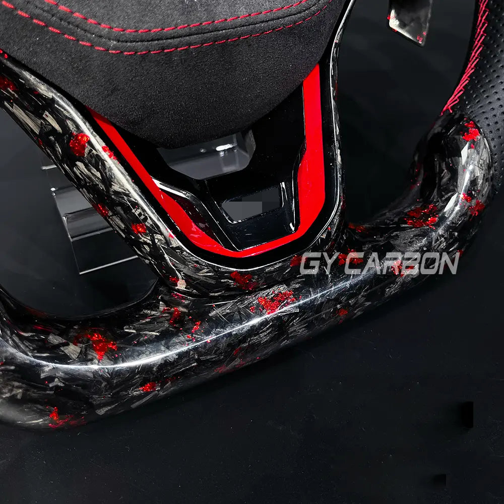 Forged Carbon Fiber Steering Wheel Fit For VW Golf R GTI