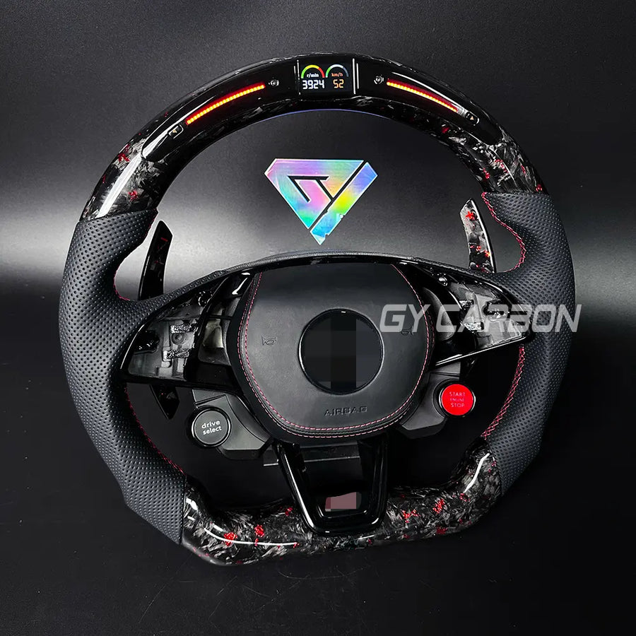 Custom Carbon Fiber LED Steering Wheel For Skoda VRS Octavia