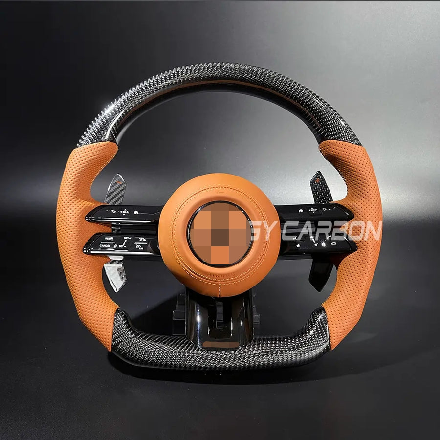 Carbon Fiber Steering Wheel AMG C63 C63S E63 A C E CL GL