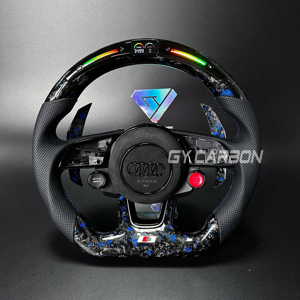 Forged Carbon Fiber LED Steering Wheel For Audi B9 RS3 RS4 RS5 S3 S4 S5 A3 A4 A5