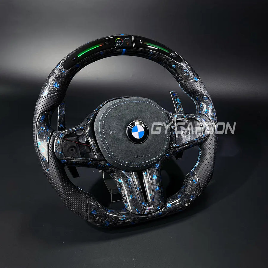 LED Forged Carbon Fiber Steering Wheel For BMW G Series
