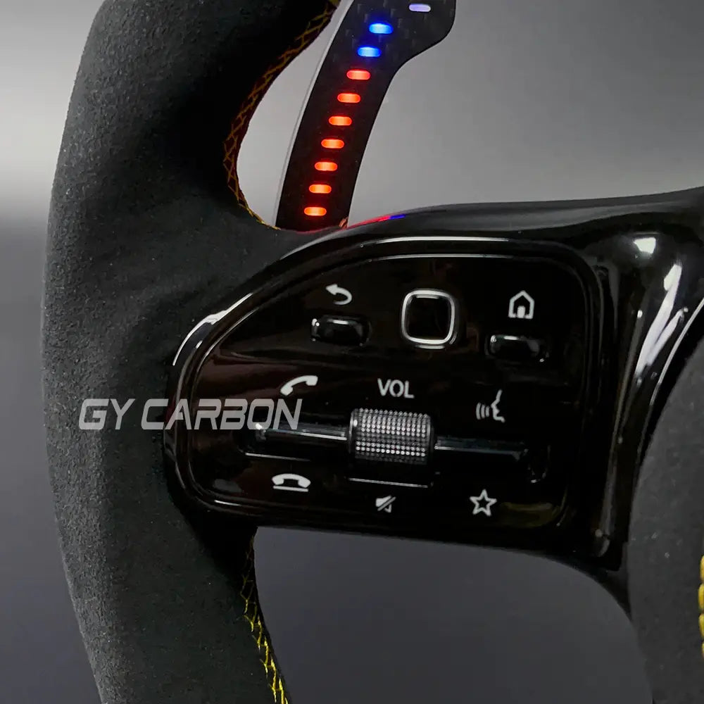 Carbon Fiber LED Steering Wheel For Mercedes-Benz AMG Models A C E GLE GLC S CLA C63 W204 W205