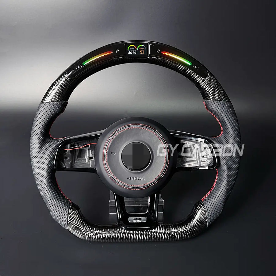 LED Steering Wheel For VW Golf 7 MK7 Mk7.5 GTI GTD 2014-2017 Carbon Fiber