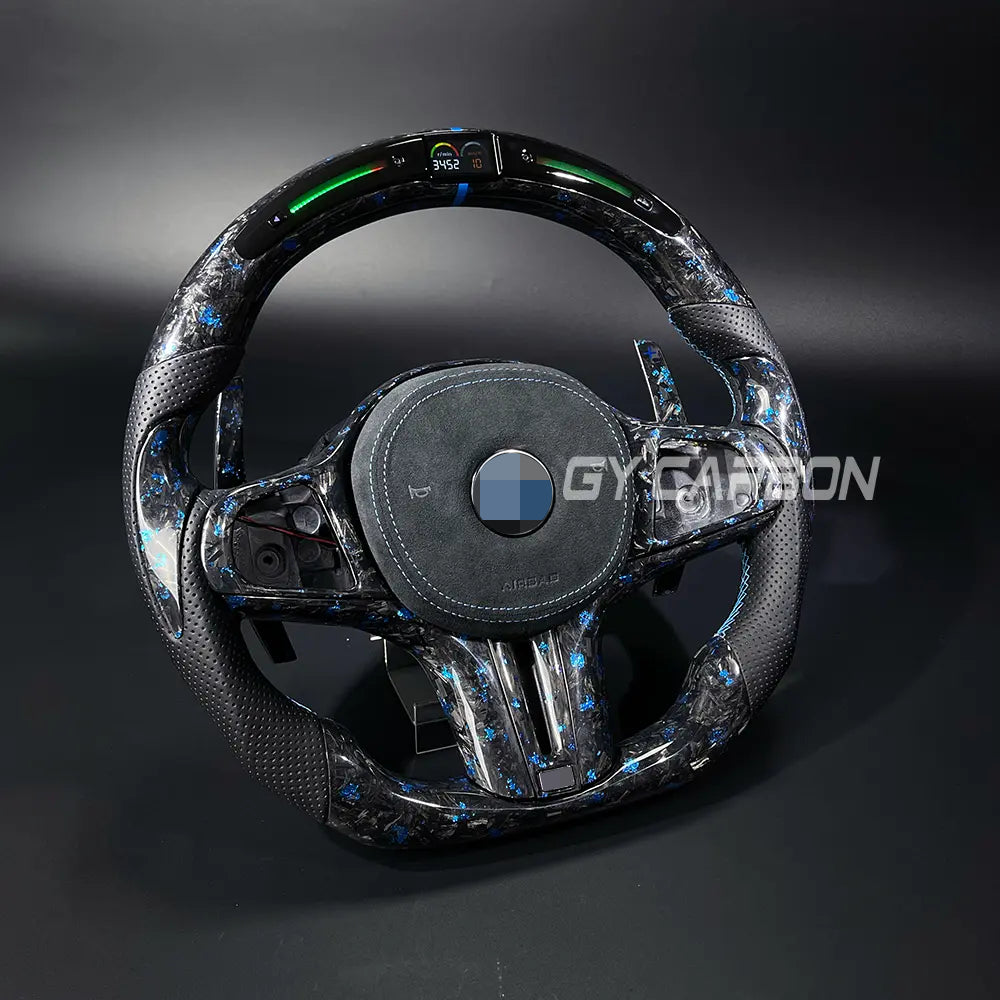 LED Forged Carbon Fiber Steering Wheel For BMW G Series