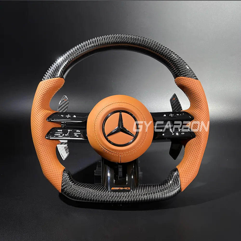 Carbon Fiber Steering Wheel AMG C63 C63S E63 A C E CL GL