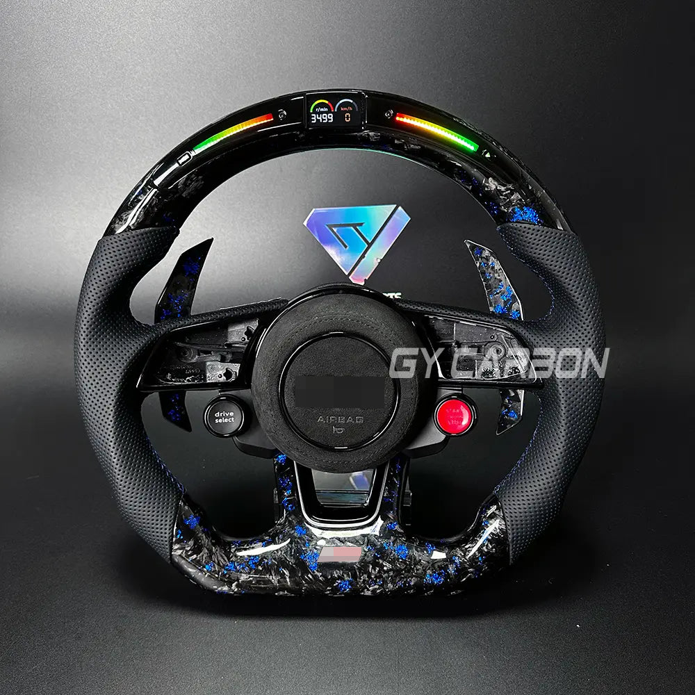 Forged Carbon Fiber LED Steering Wheel For Audi B9 RS3 RS4 RS5 S3 S4 S5 A3 A4 A5