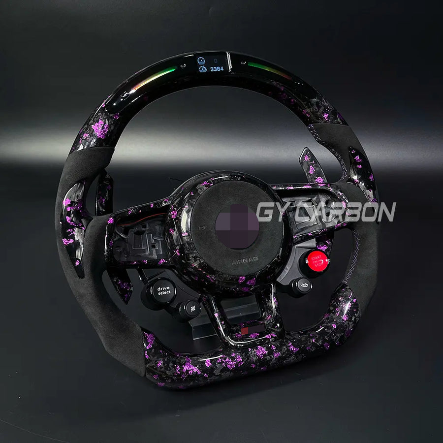 LED Steering Wheel For VW Golf R MK7 Mk7.5 Custom Forged Carbon