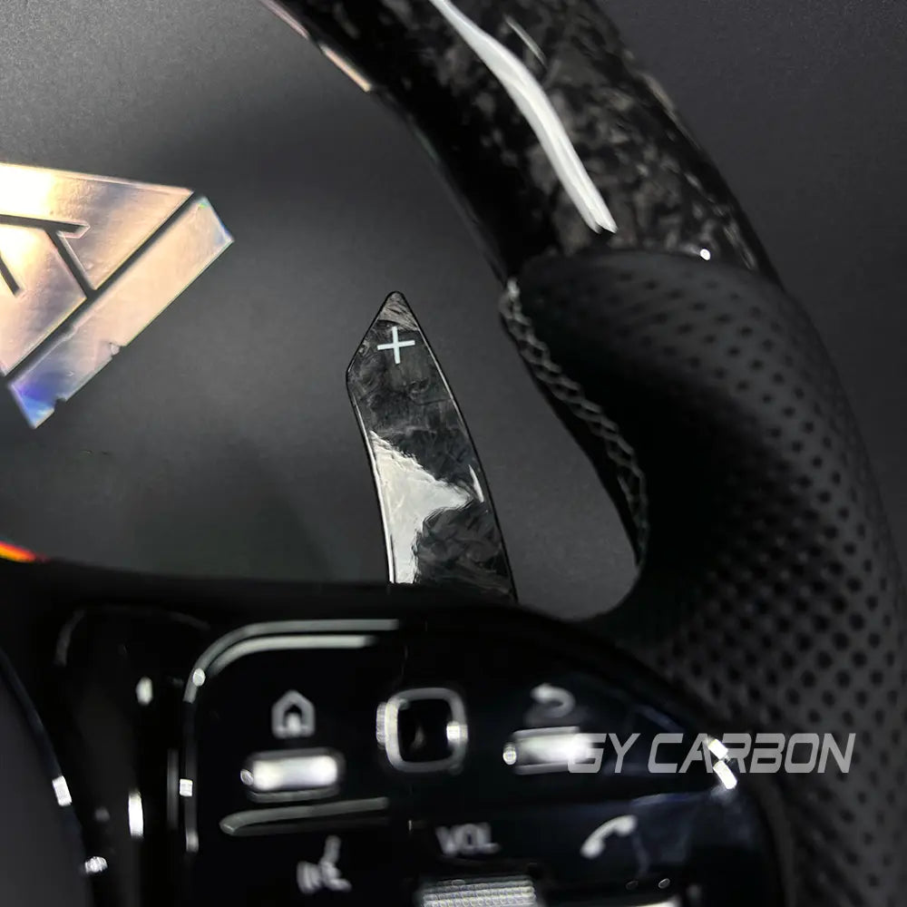 Forged Carbon Fiber LED Steering Wheel For Mercedes-Benz AMG Models A C E GLE GLC S CLA