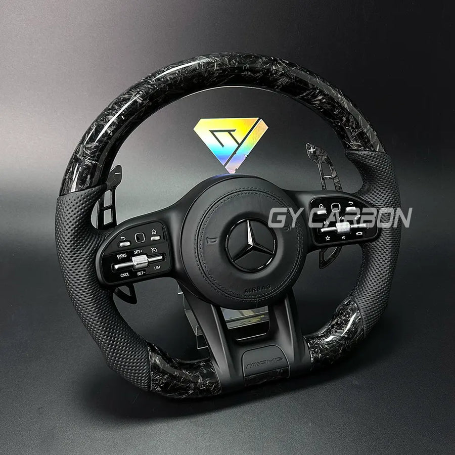 Forged Carbon Fiber Steering Wheel For Mercedes-Benz AMG C63 E63 A/C/E-Class W212 W205 W204 W213