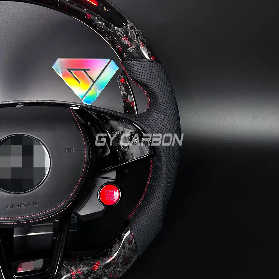 Custom Carbon Fiber LED Steering Wheel For Skoda VRS Octavia