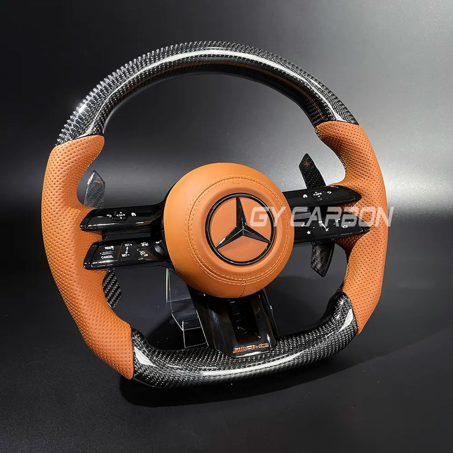 Carbon Fiber Steering Wheel AMG C63 C63S E63 A C E CL GL