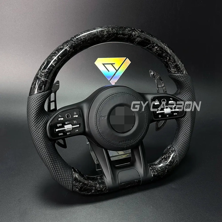 Forged Carbon Fiber Steering Wheel For Mercedes-Benz AMG C63 E63 A/C/E-Class W212 W205 W204 W213