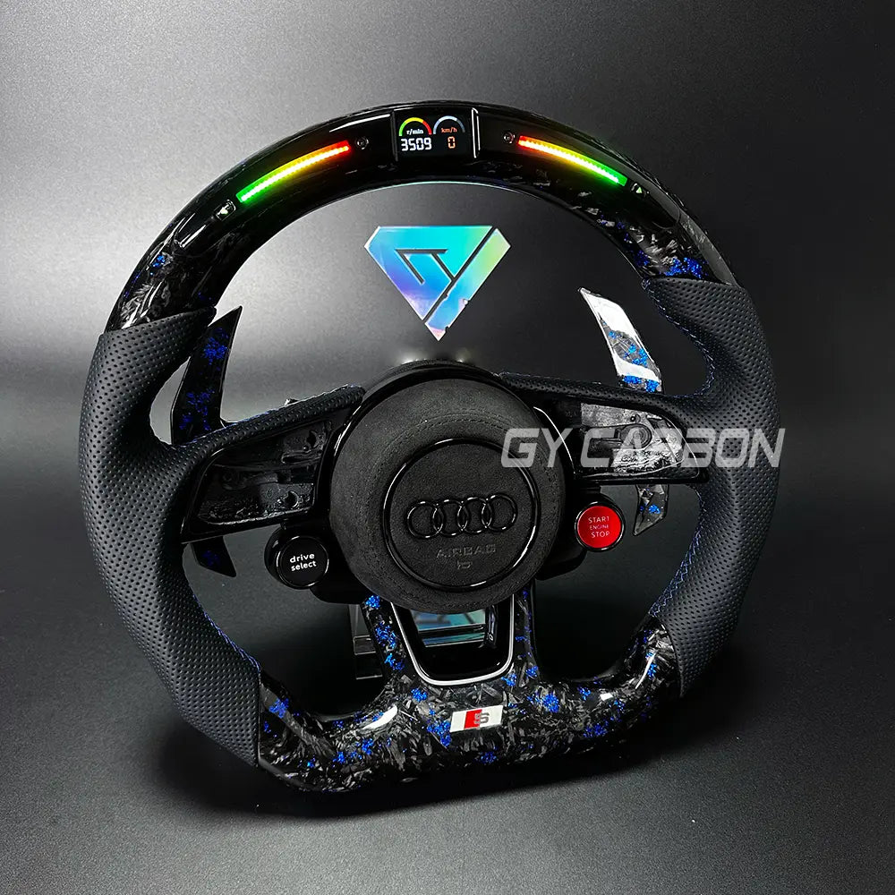 Forged Carbon Fiber LED Steering Wheel For Audi B9 RS3 RS4 RS5 S3 S4 S5 A3 A4 A5