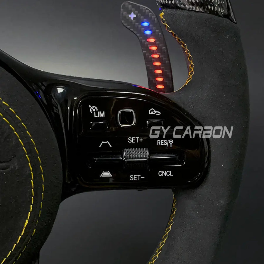 Carbon Fiber LED Steering Wheel For Mercedes-Benz AMG Models A C E GLE GLC S CLA C63 W204 W205