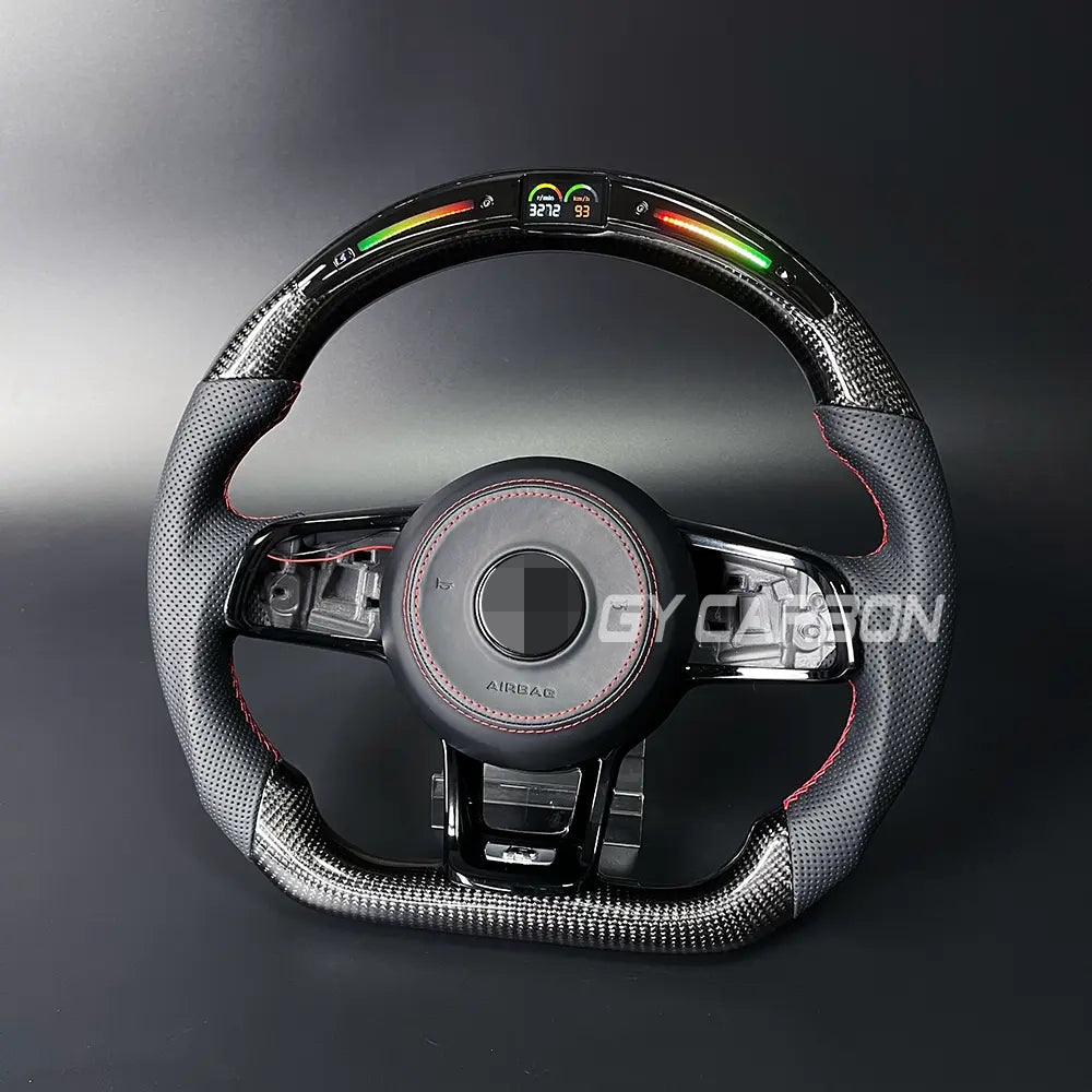 LED Steering Wheel For VW Golf 7 MK7 Mk7.5 GTI GTD 2014-2017 Carbon Fiber