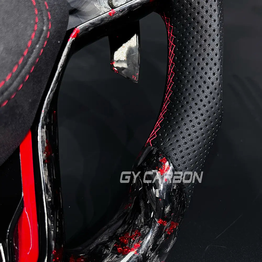 Forged Carbon Fiber Steering Wheel Fit For VW Golf R GTI