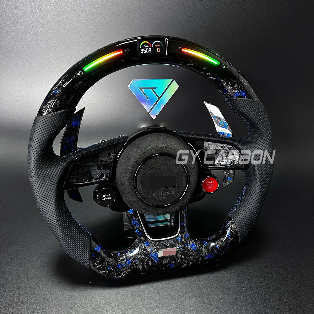 Forged Carbon Fiber LED Steering Wheel For Audi B9 RS3 RS4 RS5 S3 S4 S5 A3 A4 A5