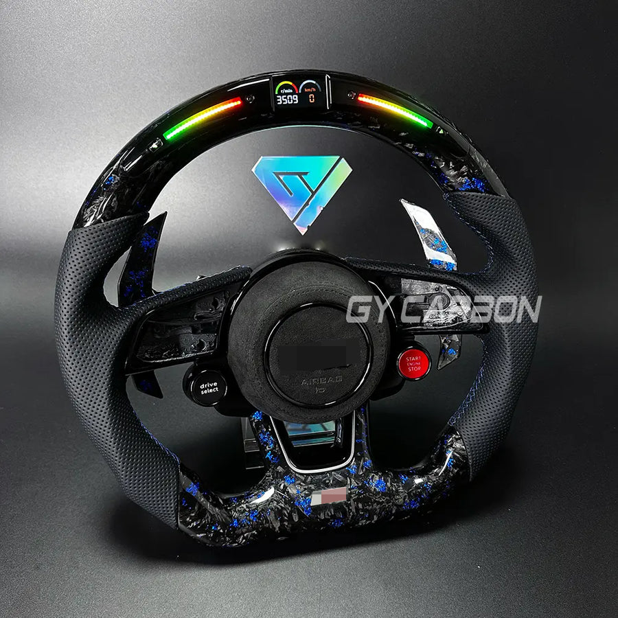 Forged Carbon Fiber LED Steering Wheel For Audi B9 RS3 RS4 RS5 S3 S4 S5 A3 A4 A5
