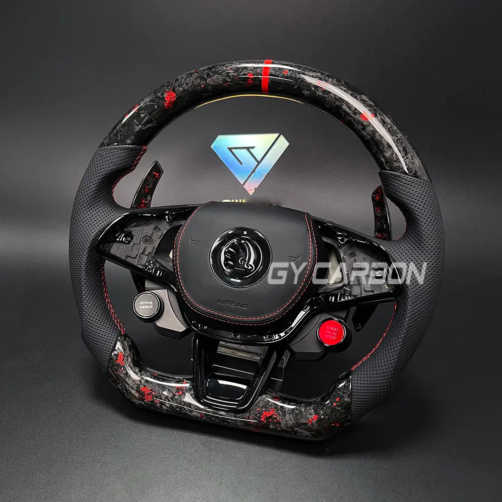Custom Forged Carbon Fiber Steering Wheel For Skoda VRS