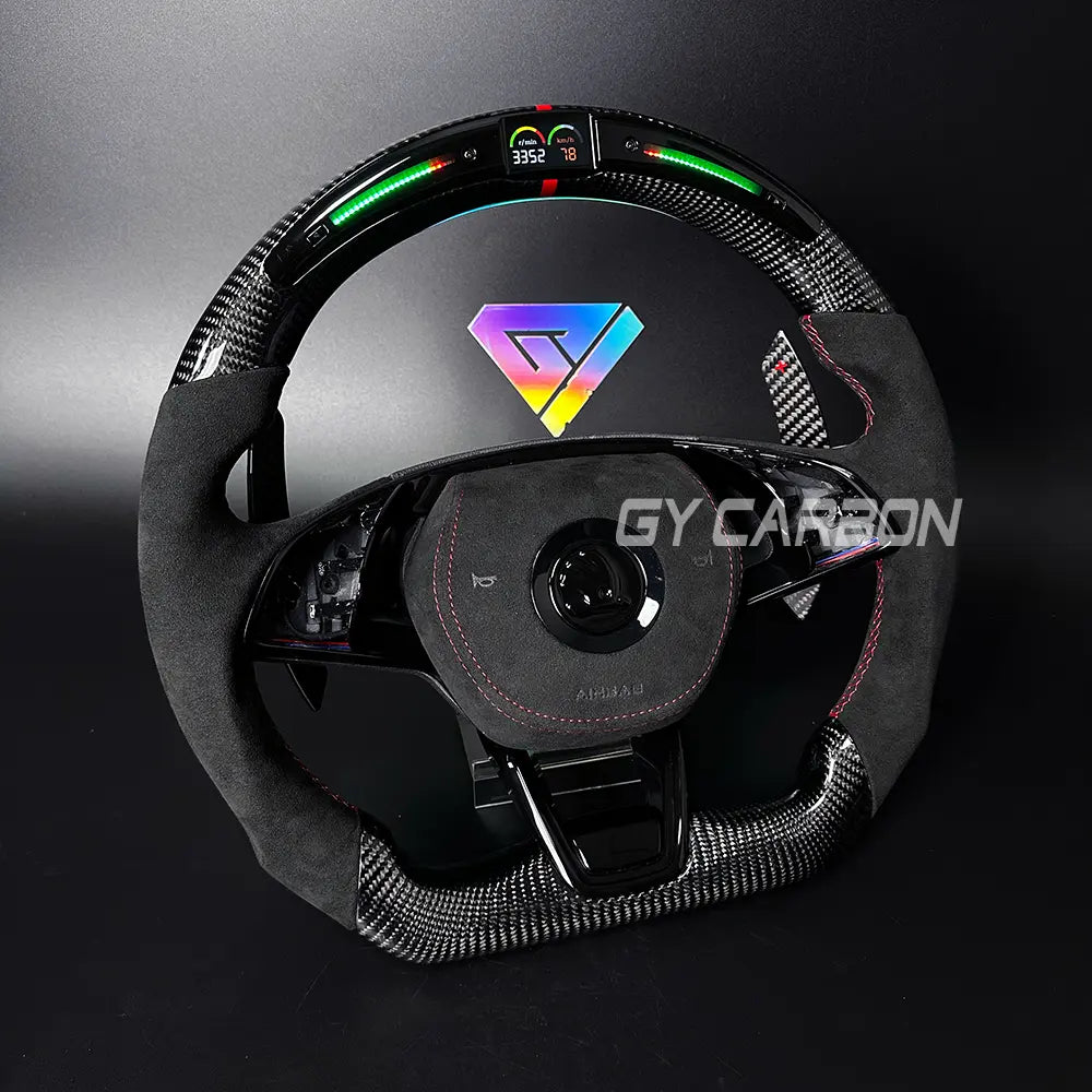 LED Steering Wheel For Skoda VRS Octavia A8 MK4 ENYAQ IV RS