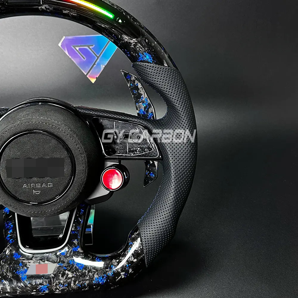 Forged Carbon Fiber LED Steering Wheel For Audi B9 RS3 RS4 RS5 S3 S4 S5 A3 A4 A5