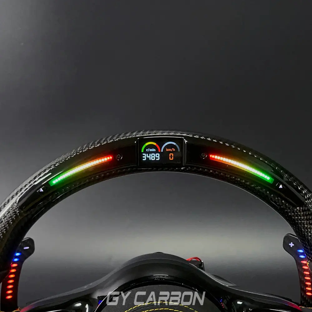 Carbon Fiber LED Steering Wheel For Mercedes-Benz AMG Models A C E GLE GLC S CLA C63 W204 W205