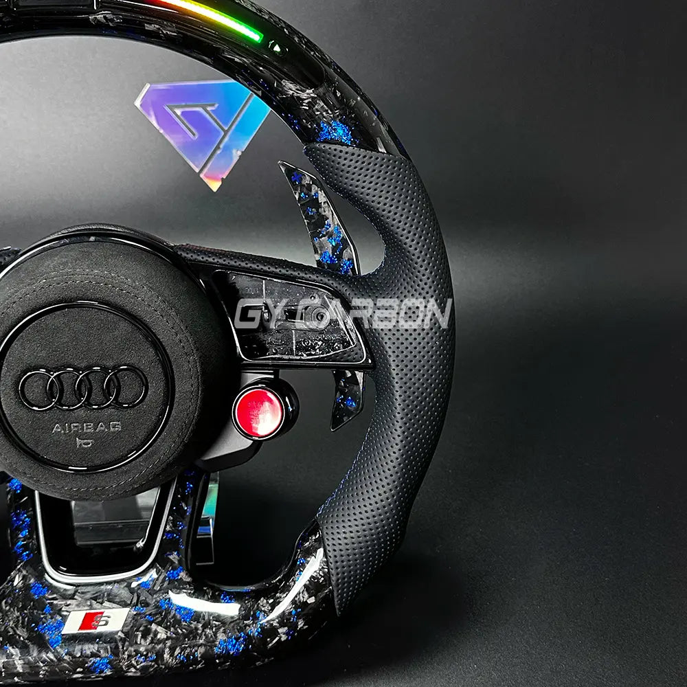 Forged Carbon Fiber LED Steering Wheel For Audi B9 RS3 RS4 RS5 S3 S4 S5 A3 A4 A5