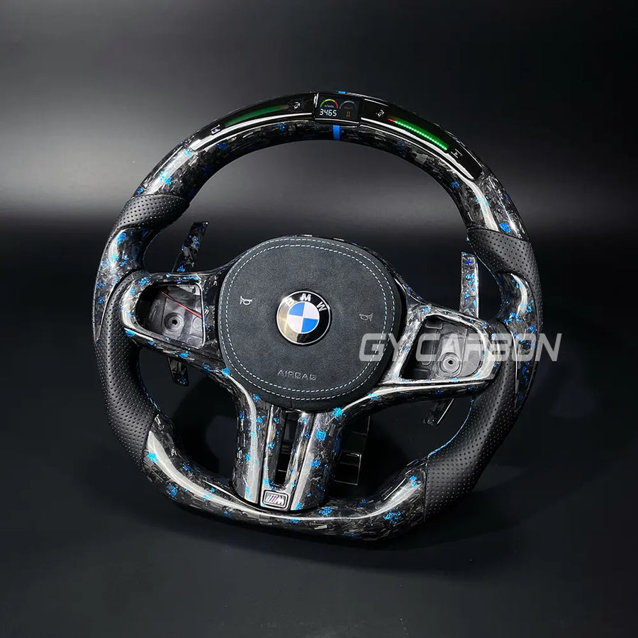 LED Forged Carbon Fiber Steering Wheel For BMW G Series