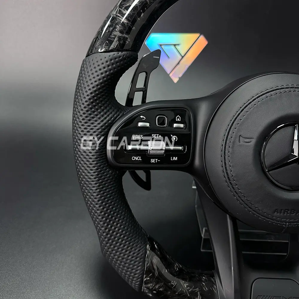 Forged Carbon Fiber Steering Wheel For Mercedes-Benz AMG C63 E63 A/C/E-Class W212 W205 W204 W213