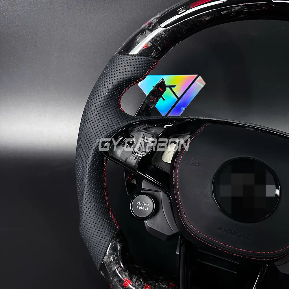 Custom Carbon Fiber LED Steering Wheel For Skoda VRS Octavia