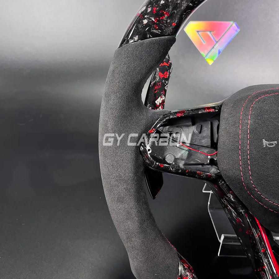 Forged Carbon Fiber LED Steering Wheel Fit For VW Golf MK8/8.5