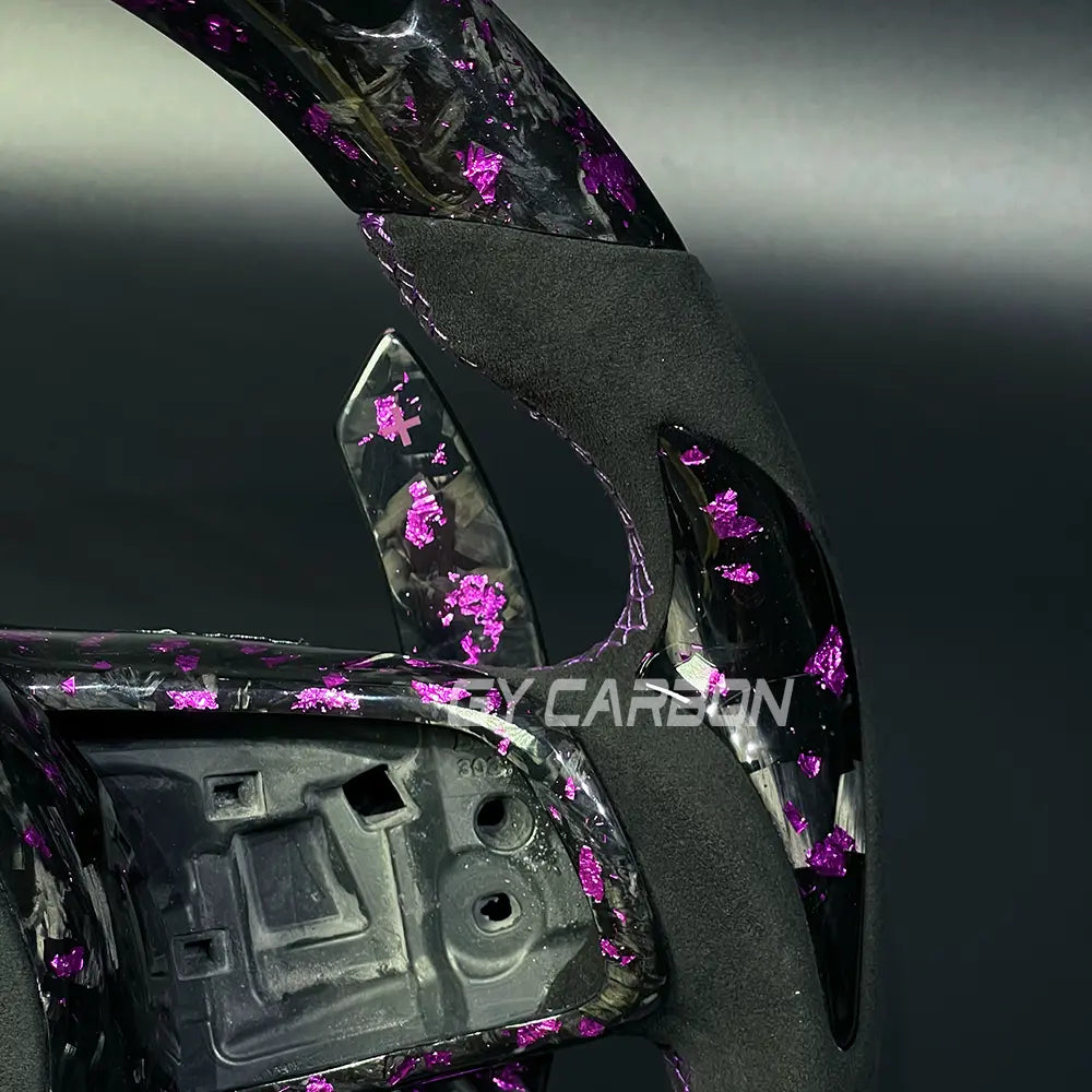 LED Steering Wheel For VW Golf R MK7 Mk7.5 Custom Forged Carbon