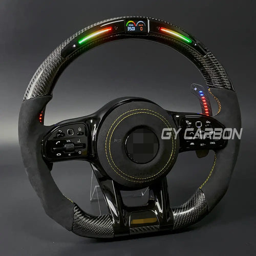 Carbon Fiber LED Steering Wheel For Mercedes-Benz AMG Models A C E GLE GLC S CLA C63 W204 W205