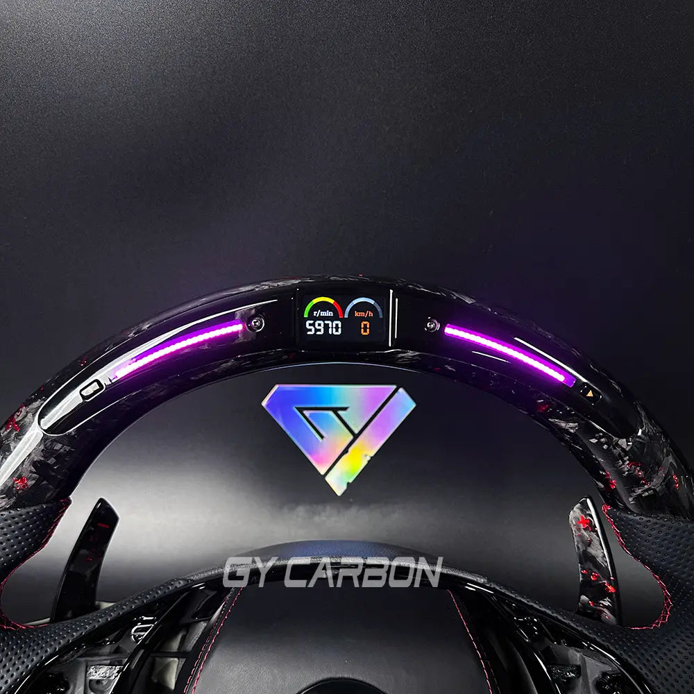 Custom Carbon Fiber LED Steering Wheel For Skoda VRS Octavia