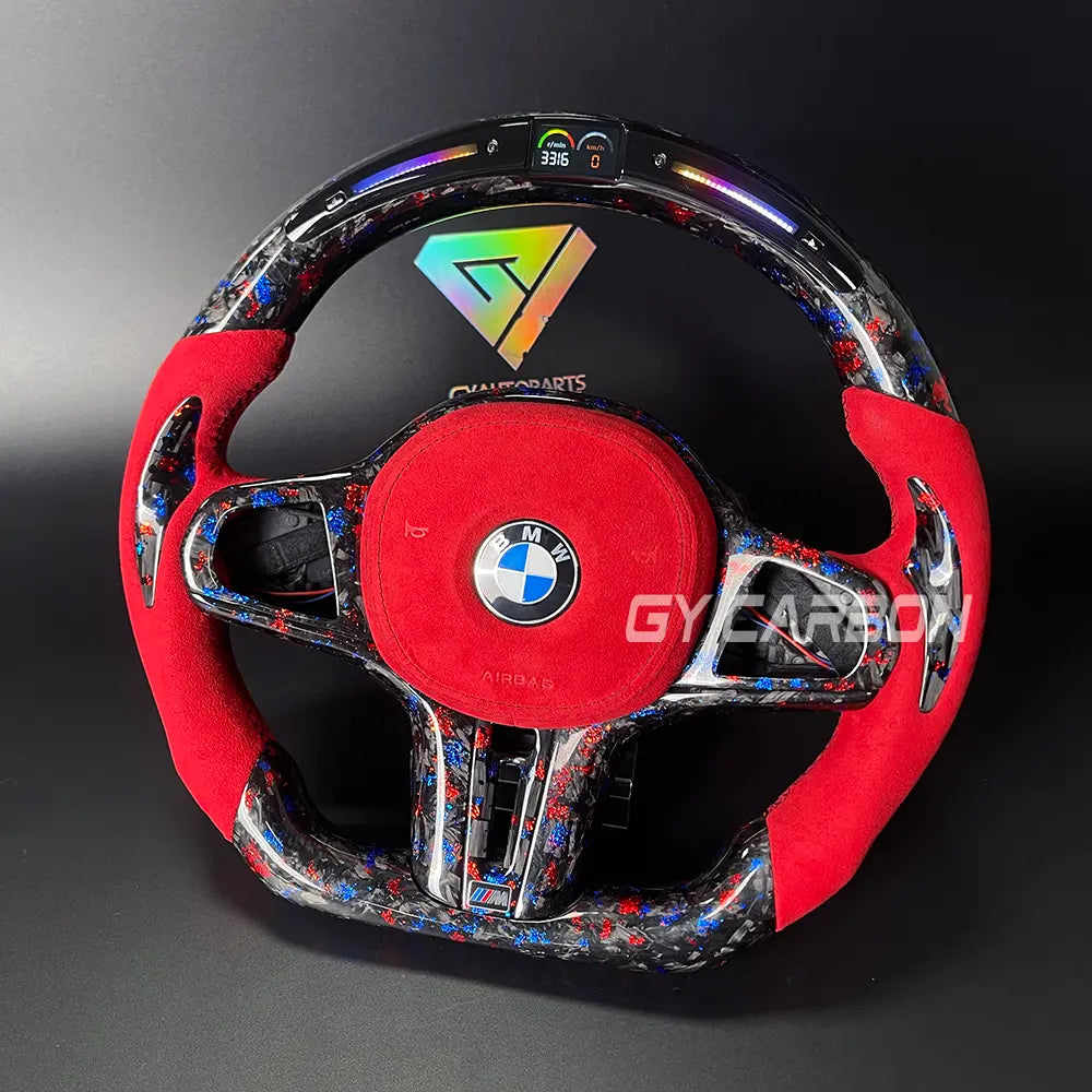 Forged Carbon Fiber LED Steering Wheel For BMW G30 G31 G32 G38 G02 G87 G80 G82 G42 G20 M3-M5