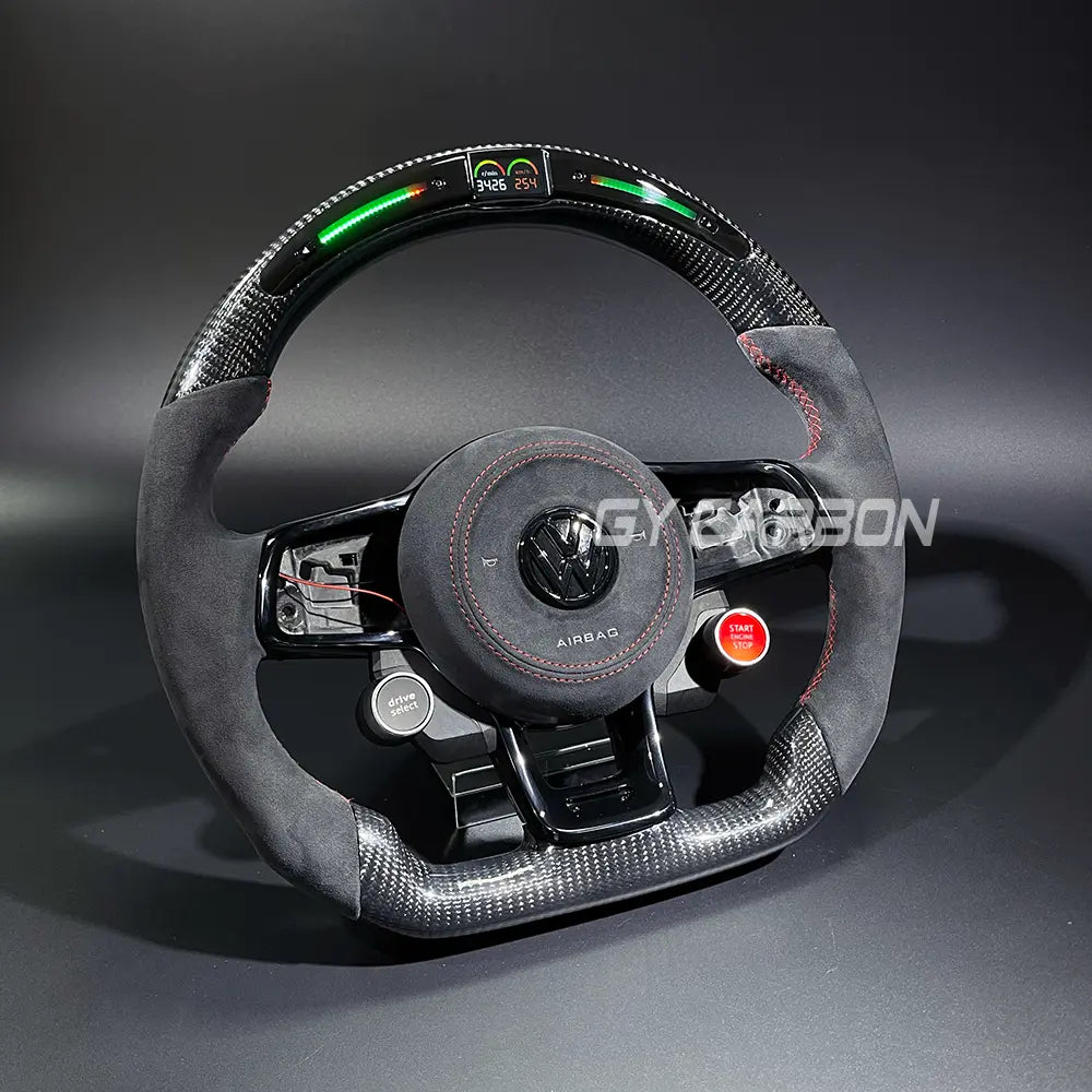 Custom Carbon LED Steering Wheel For VW Golf R MK7 Mk7.5