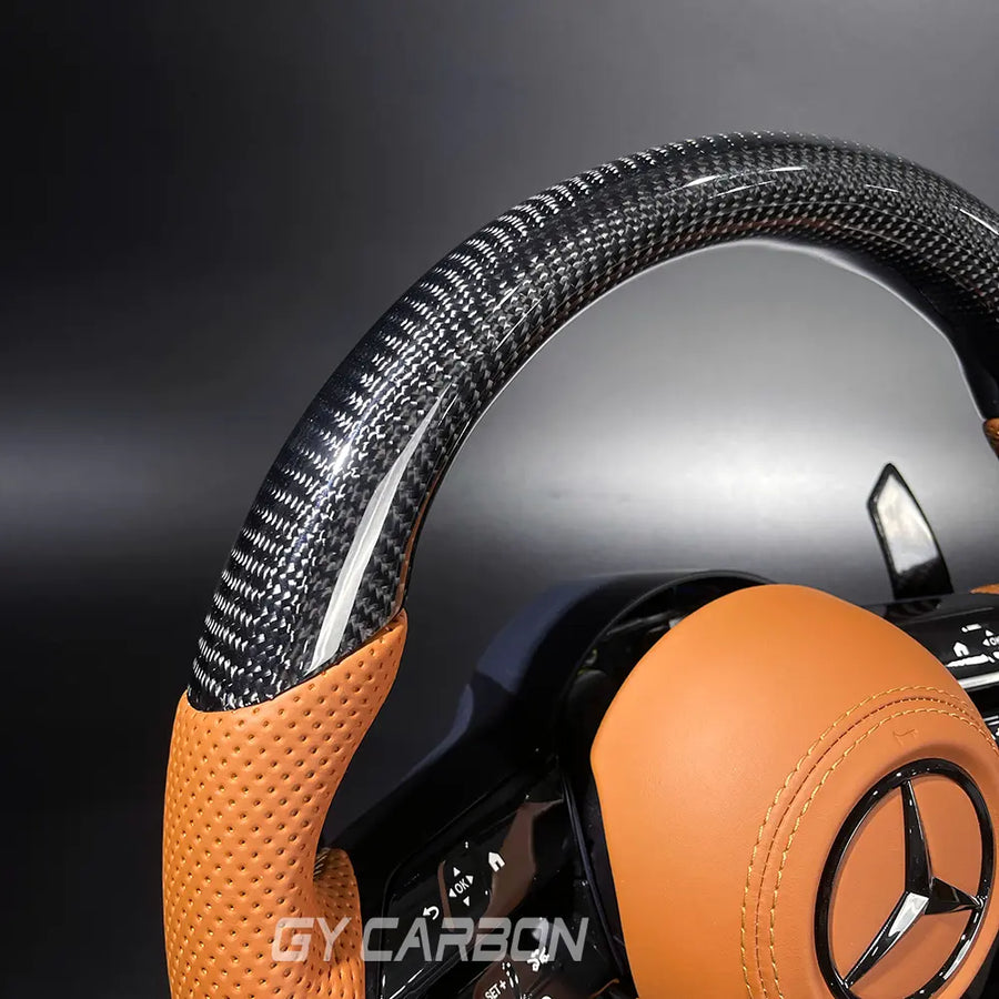 Carbon Fiber Steering Wheel AMG C63 C63S E63 A C E CL GL