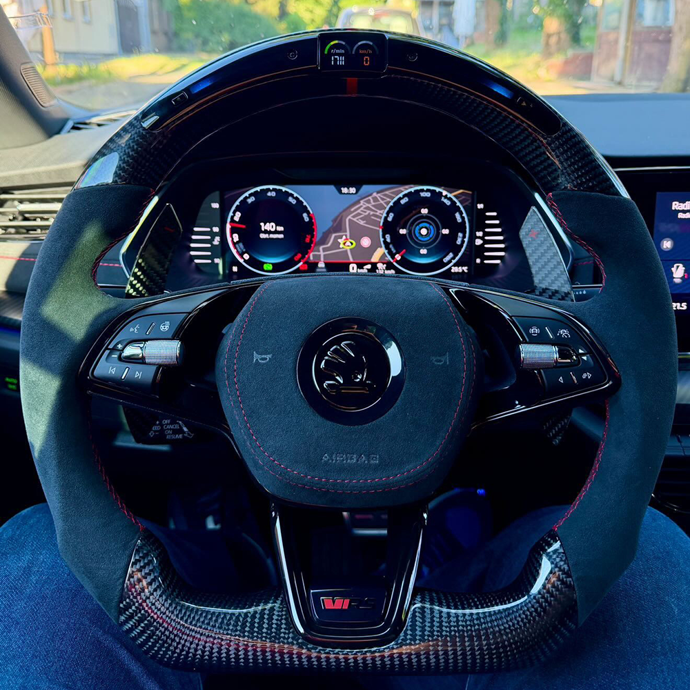 LED Steering Wheel For Skoda VRS Octavia A8 MK4 ENYAQ IV RS