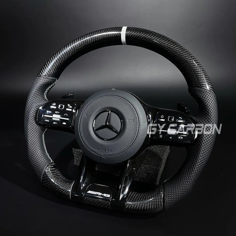 Carbon Fiber Steering Wheel For Mercedes Benz W204 W205 W166 W212 W220 W221 W222 C117 C43 C63 Old Upgrade New